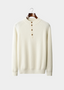 REFINED CASHMERE RIBBED HENLEY SWEATER