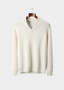 PREMIUM CASHMERE RIBBED V-NECK SWEATER