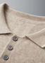 REFINED CASHMERE TWO-TONE BUTTON POLO