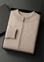 REFINED CASHMERE TWO-TONE ZIP CARDIGAN