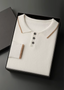REFINED CASHMERE TWO-TONE BUTTON POLO