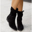 Selene - Black Suede Ankle Boots for Women